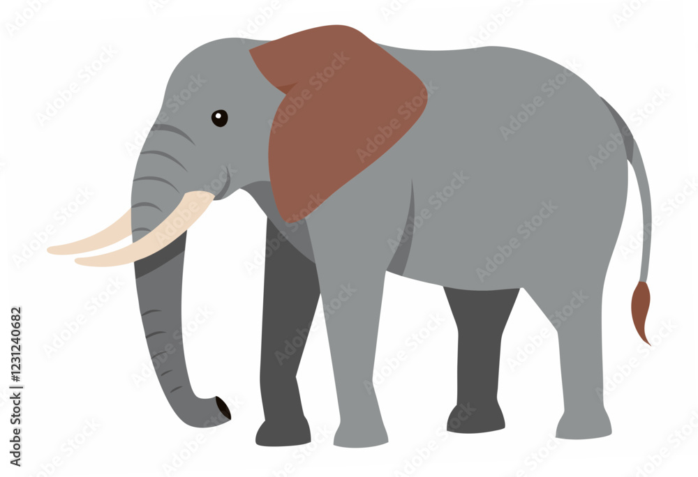 Fototapeta premium elephant cartoon isolated on white