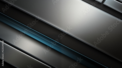 Futuristic metallic abstract background with overlapping layers and sleek lines, highlighting modern technology and innovation.