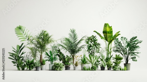 Wallpaper Mural A vibrant collection of indoor plants displayed in stylish pots against a bright backdrop, perfect for enhancing home decor and bringing nature indoors. Torontodigital.ca
