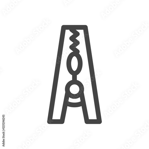 線画日用品家電関連の単品アイコン　洗濯バサミ