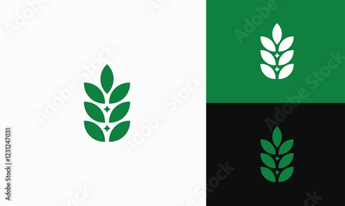 Green plant logo design vector template