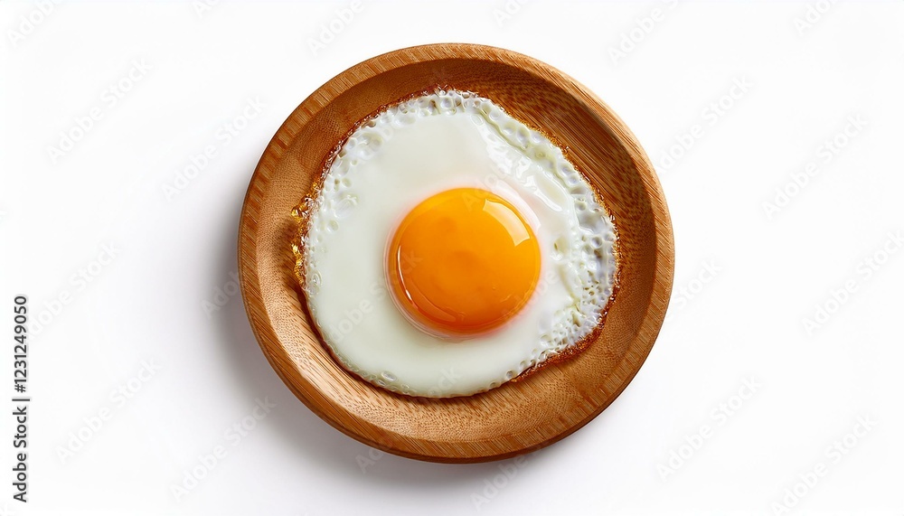 egg on a plate. Fried egg isolated on white background, top view. Healthy breakfast. egg on a plate. Fried egg isolated on white background, top view. Healthy breakfast.
