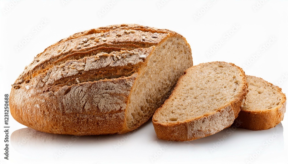 loaf of bread isolated on white. Whole grain bread isolated on transparent or white background loaf of bread isolated on white. Whole grain bread isolated on transparent or white background