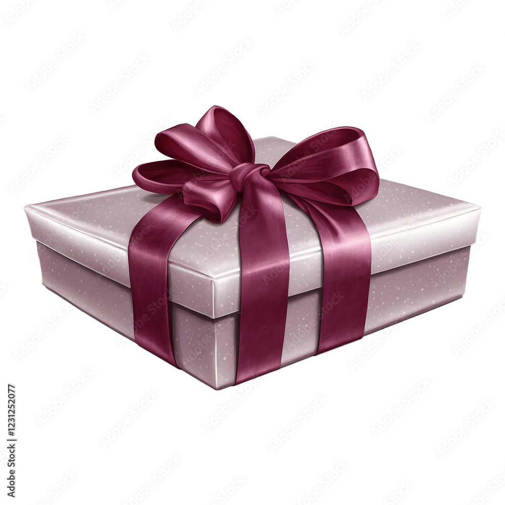 Fototapeta premium Gift card with an elegant satin ribbon and bow in a luxurious design isolated on a clean PNG background, ideal for luxury gift packaging, special occasion promotions, and high-end product advertisemen