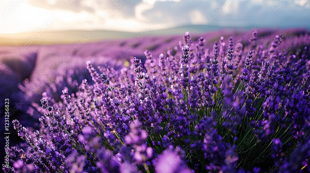 Obraz premium A field of lavender sways in the breeze