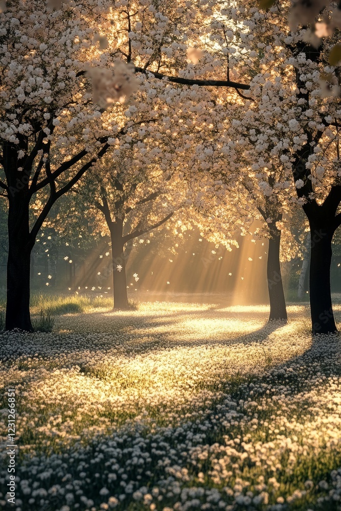 Fototapeta premium Springtime Blossom Meadow Serenity