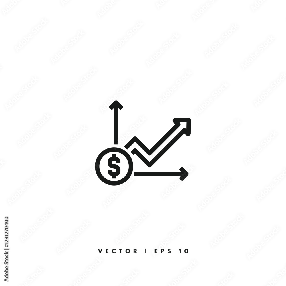 Increase In Currency Exchange Rate Icon. Editable Stroke Increase In Currency Exchange Rate Icon. Editable Stroke
