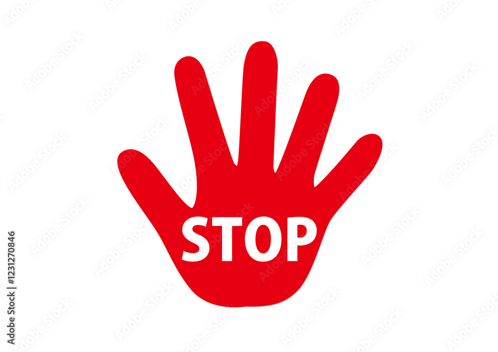 Fototapeta premium STOP手のイラスト