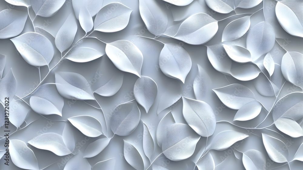 Seamless Abstract Decorative 3D Leaves Pattern Background Seamless Abstract Decorative 3D Leaves Pattern Background