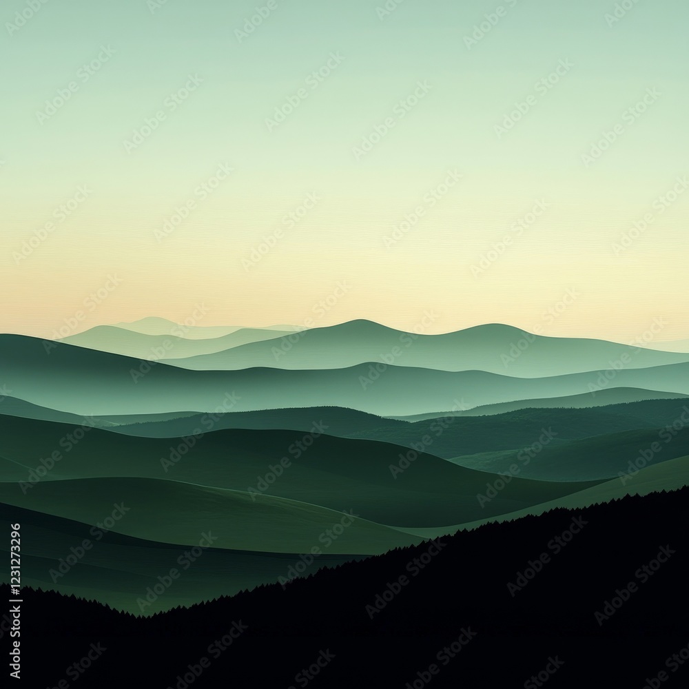 Obraz premium Serene Mountain Layers Landscape