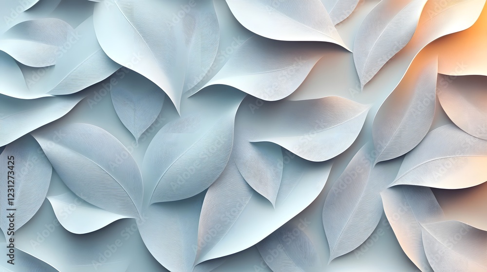 Elegant Seamless Abstract 3D Leaves Digital Art Background With Decorative Repeating Pattern Elegant Seamless Abstract 3D Leaves Digital Art Background With Decorative Repeating Pattern
