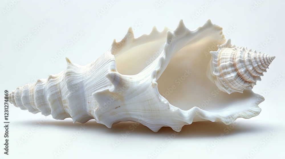 Elegant White Seashells on a Light Background for Coastal Decor Elegant White Seashells on a Light Background for Coastal Decor