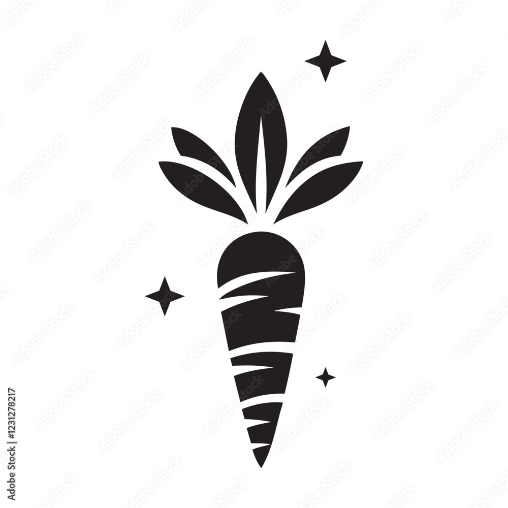 Carrot Icon Silhouette Vector Art Illustration Carrot Icon Silhouette Vector Art Illustration