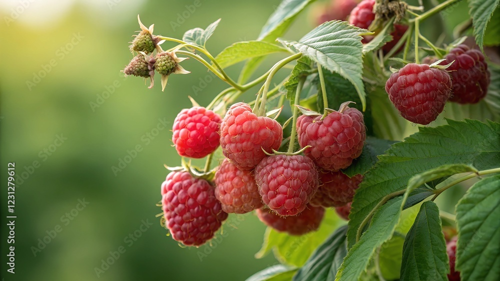 raspberries in the garden raspberries in the garden
