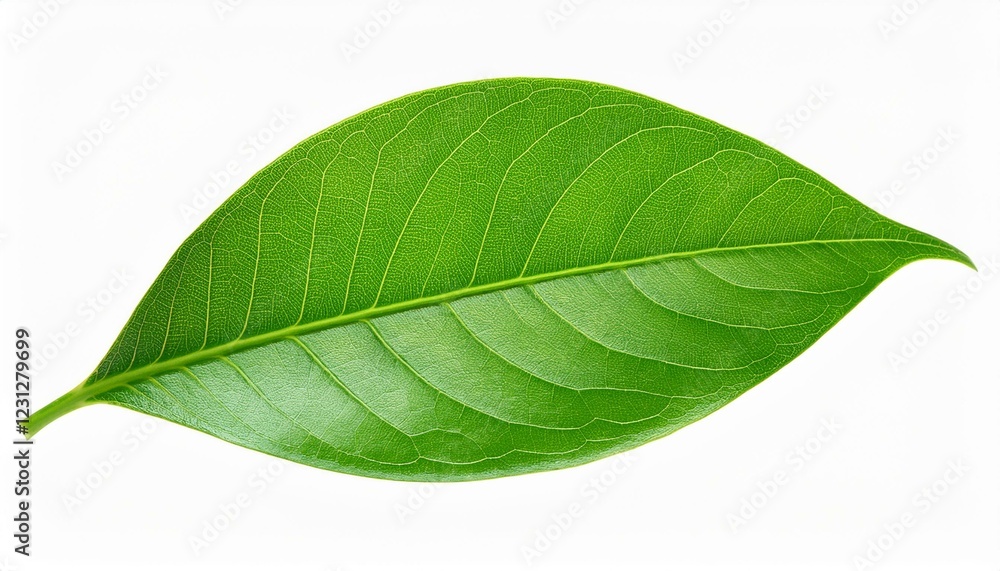 Fototapeta premium green leaf isolated. Green leaf isolated on white background.