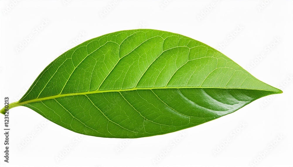Fototapeta premium green leaf isolated. Green leaf isolated on white background.