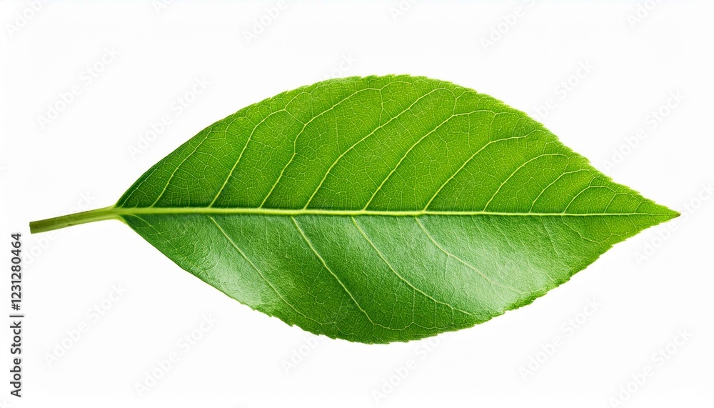 Obraz premium green leaf isolated. Green leaf isolated on white background.
