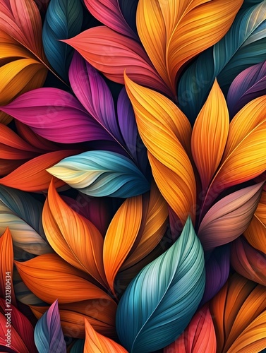 Wallpaper Mural Captivating Abstract Floral Botanical Tapestry with Mesmerizing Symmetry and Vivid Hues Torontodigital.ca