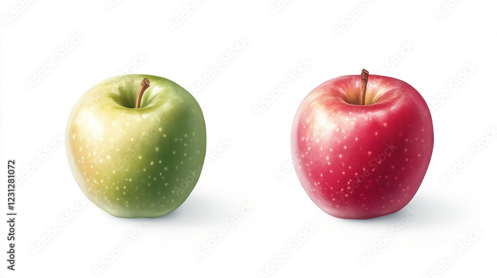 Fresh Green and Red Apples with Vibrant Colors and Textures Fresh Green and Red Apples with Vibrant Colors and Textures