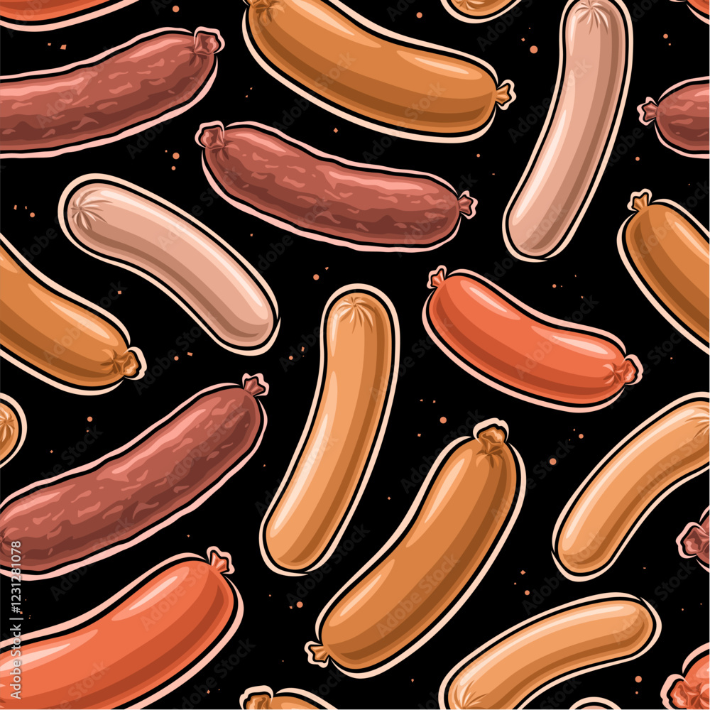 Vector Sausage Seamless Pattern Vector Sausage Seamless Pattern