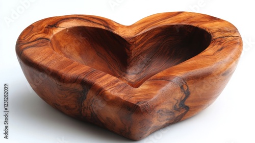 Heart-Shaped Wooden Bowl Crafted from Rich Timber Material