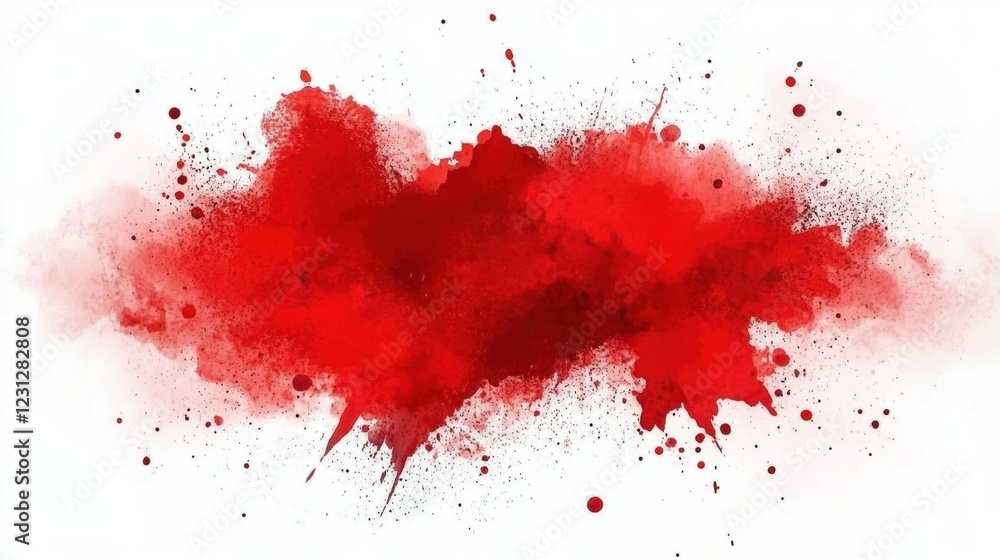 Vibrant Red Ink Splash on a White Background for Creative Projects Vibrant Red Ink Splash on a White Background for Creative Projects