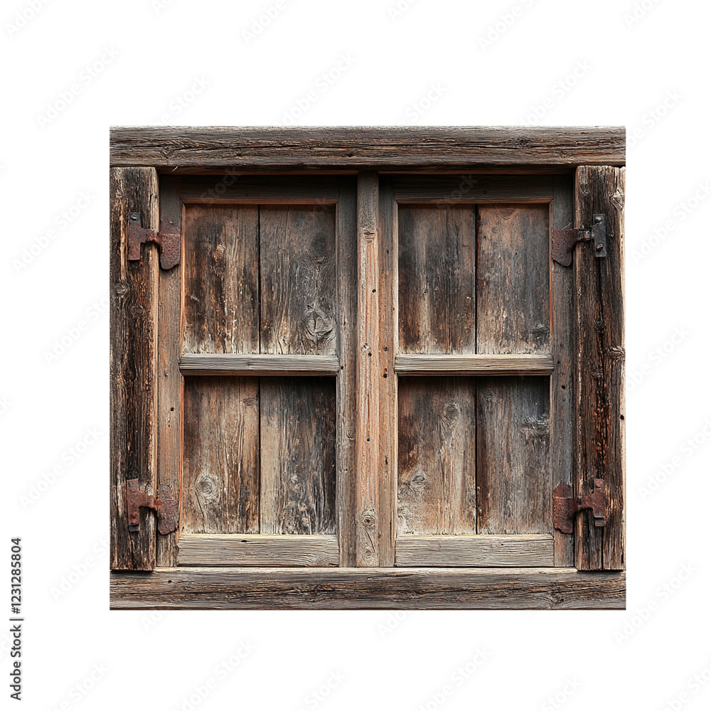 Wooden window viewed from the front showcase Wooden window viewed from the front showcase