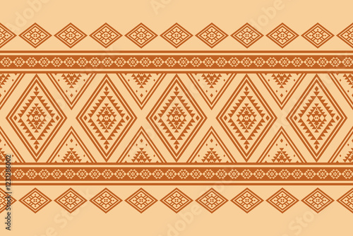Geometric ethnic oriental seamless pattern traditional Design for background,carpet,wallpaper.clothing,wrapping,Batik fabric,Vector illustration.embroidery style - Sadu, sadou, sadow or sado