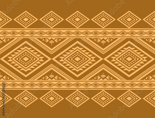 Geometric ethnic oriental seamless pattern traditional Design for background,carpet,wallpaper.clothing,wrapping,Batik fabric,Vector illustration.embroidery style - Sadu, sadou, sadow or sado