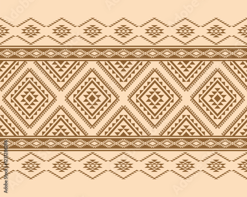 Geometric ethnic oriental seamless pattern traditional Design for background,carpet,wallpaper.clothing,wrapping,Batik fabric,Vector illustration.embroidery style - Sadu, sadou, sadow or sado