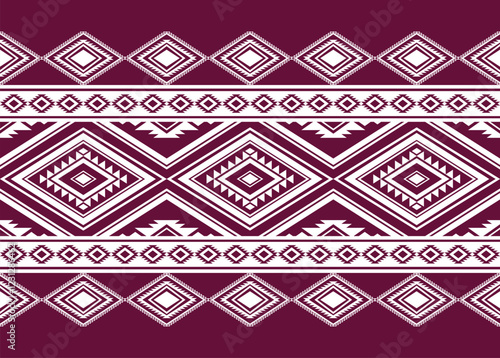 Geometric ethnic oriental seamless pattern traditional Design for background,carpet,wallpaper.clothing,wrapping,Batik fabric,Vector illustration.embroidery style - Sadu, sadou, sadow or sado