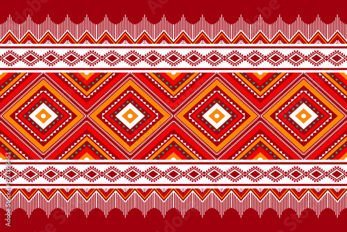 Geometric ethnic oriental seamless pattern traditional Design for background,carpet,wallpaper.clothing,wrapping,Batik fabric,Vector illustration.embroidery style - Sadu, sadou, sadow or sado