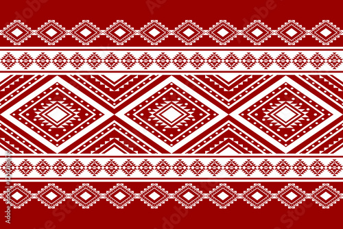 Geometric ethnic oriental seamless pattern traditional Design for background,carpet,wallpaper.clothing,wrapping,Batik fabric,Vector illustration.embroidery style - Sadu, sadou, sadow or sado