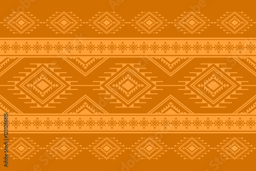 Geometric ethnic oriental seamless pattern traditional Design for background,carpet,wallpaper.clothing,wrapping,Batik fabric,Vector illustration.embroidery style - Sadu, sadou, sadow or sado