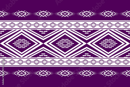 Geometric ethnic oriental seamless pattern traditional Design for background,carpet,wallpaper.clothing,wrapping,Batik fabric,Vector illustration.embroidery style - Sadu, sadou, sadow or sado