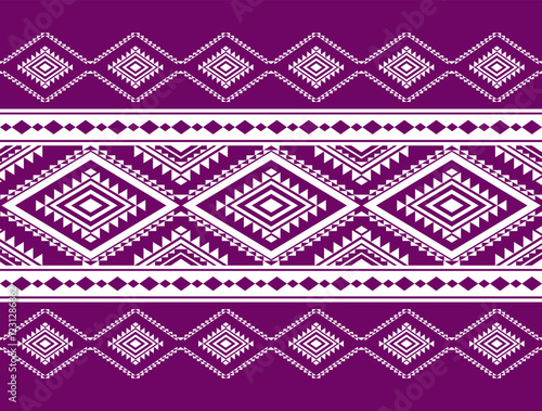 Geometric ethnic oriental seamless pattern traditional Design for background,carpet,wallpaper.clothing,wrapping,Batik fabric,Vector illustration.embroidery style - Sadu, sadou, sadow or sado