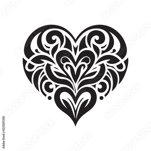 Wallpaper Mural Heart Shape Mandala Design Vector Art Illustration Torontodigital.ca