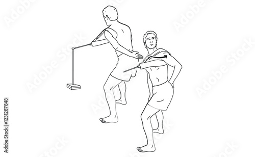 Theraband Shoulder Strengthening Exercise Illustration: Rotator Cuff Rehab