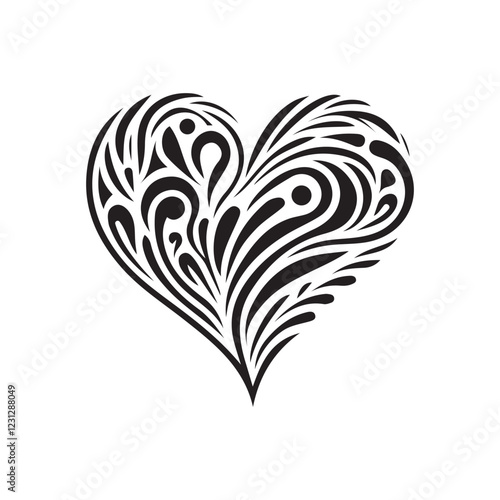 Heart Shape Mandala Design Vector Art Illustration