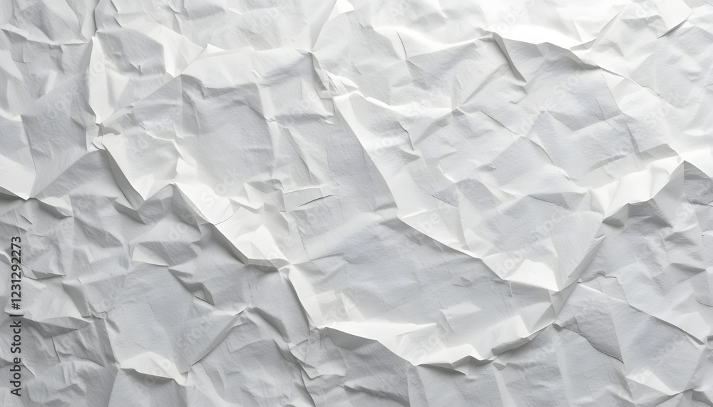 Obraz premium Close-up view of crumpled white paper texture.