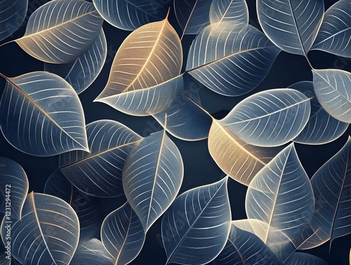 Wallpaper Mural Mesmerizing Seamless Abstract Decorative 3D Leaves Pattern Background with Luxuriant Overlapping Geometric Leaf Forms Torontodigital.ca