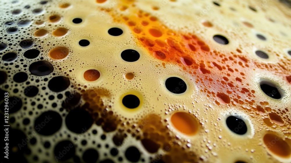 Colorful Foam Bubbles on Surface of a Drink or Beverage Colorful Foam Bubbles on Surface of a Drink or Beverage