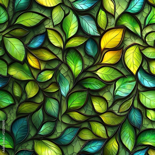 Captivating Cascades of Verdant Leaves Seamless Abstract Botanical Backdrop