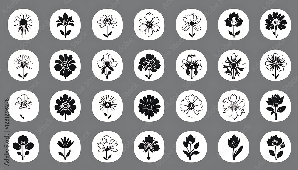 set of flowers vector set of flowers vector