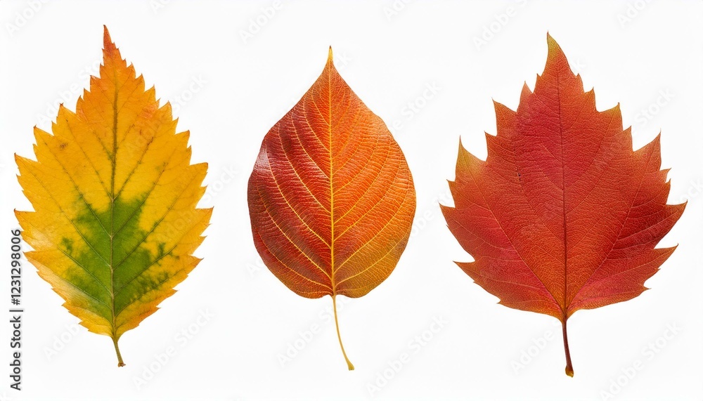 Fototapeta premium Autumn maple leaves. Collection of autumn leaves isolated on white background.