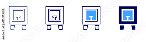 Electric pottery kiln icon in 4 different styles. Thin Line, Line, Bold, and Bold Line. Duotone style. Editable stroke
