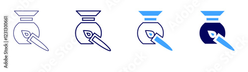 Pottery classes icon in 4 different styles. Thin Line, Line, Bold, and Bold Line. Duotone style. Editable stroke