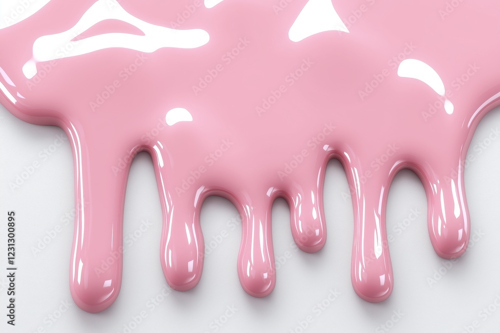 Pink liquid drops of paint color flow down on white canvas. Abstract art. Light pink paint dripping on the white wall with copy space. Pink liquid drops of paint color flow down on white canvas. Abstract art. Light pink paint dripping on the white wall with copy space.