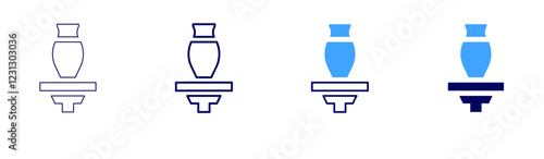 Pottery underglazes icon in 4 different styles. Thin Line, Line, Bold, and Bold Line. Duotone style. Editable stroke