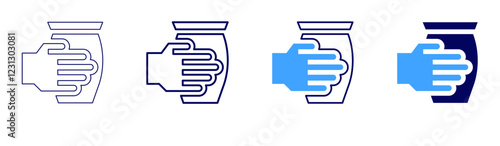 Pottery wheels icon in 4 different styles. Thin Line, Line, Bold, and Bold Line. Duotone style. Editable stroke